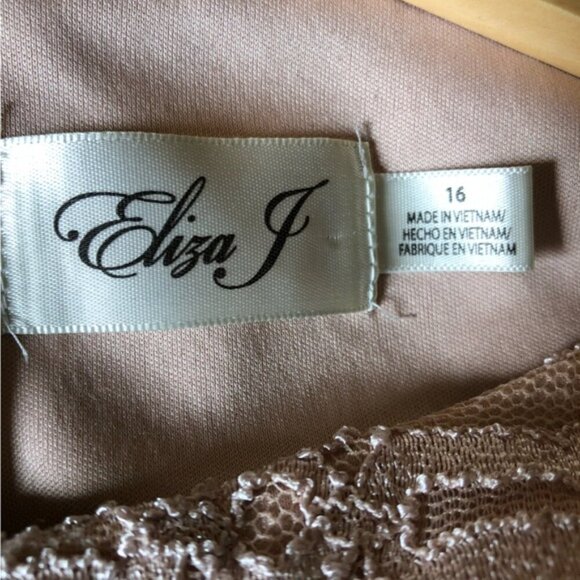 Eliza J Elegant Lace Dress Size 16 Champange - Picture 11 of 12
